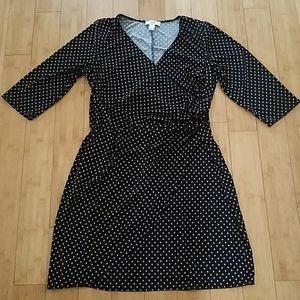 CJ Banks Faux Wrap Polka Dot Dress
